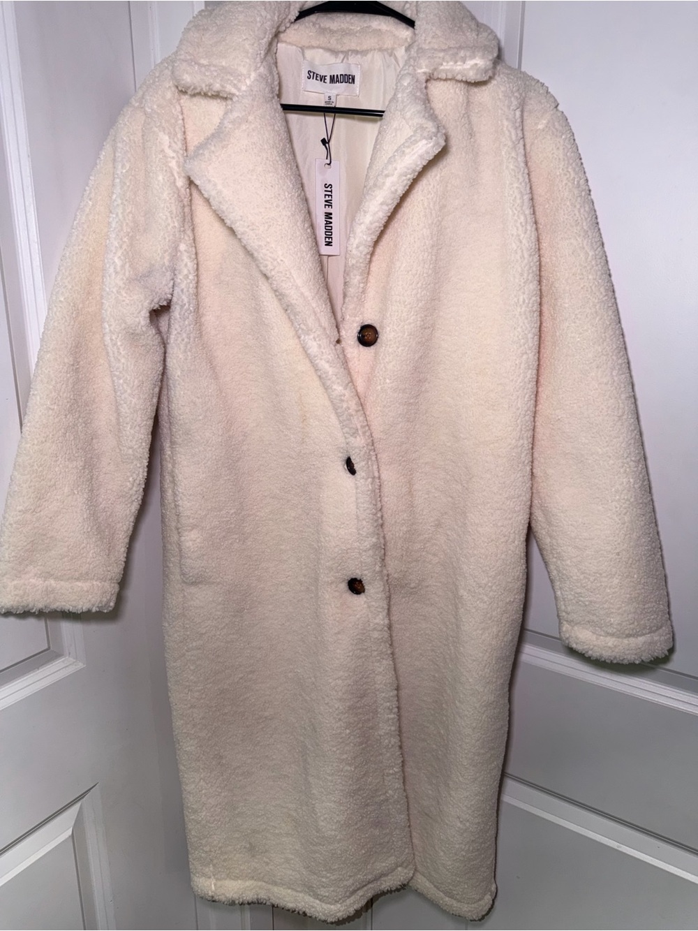 REVOLVE Cream Teddy Shearling Long Coat